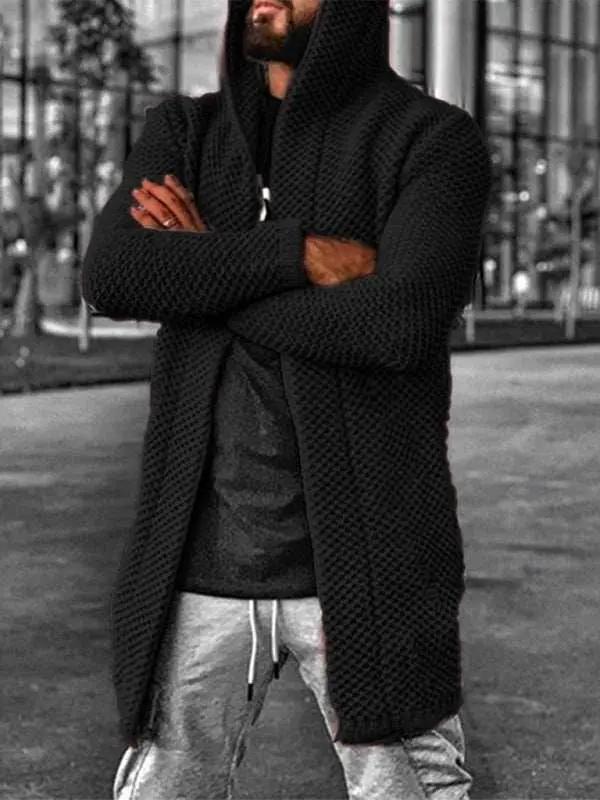 Cozy Men's Hooded Knitted Cardigan - Perfect for Spring & Summer Outings - MENLL